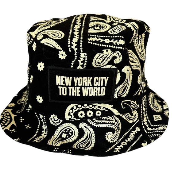 HSTRY by NAS “New York City to the World” Blk Cargo Bucket Hat Paisley Print - Picture 2 of 5